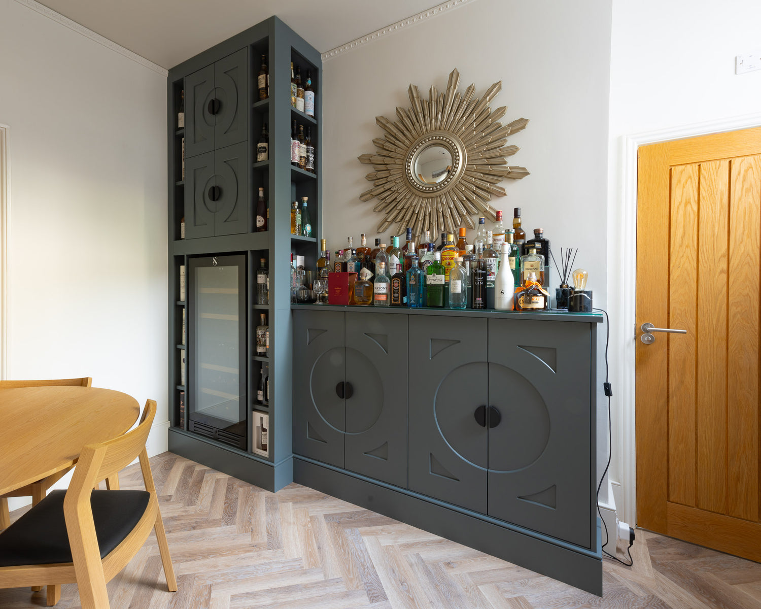 Home Bar / Drinks Storage incorporating Wine Fridge.